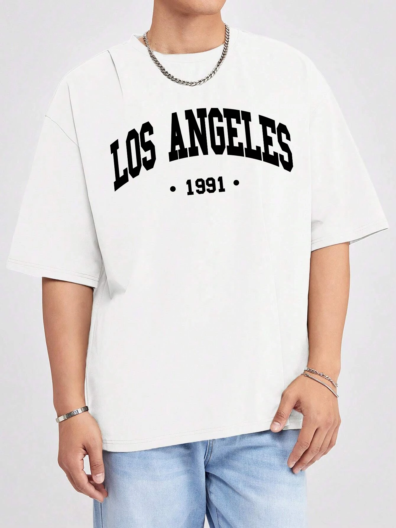 Los Angels 1991 Usa City Letter Printed T-Shirts Men Sport Fashion Tee Shirt Cotton Comfortable Tees Be Durable Harajuku T-Shirt