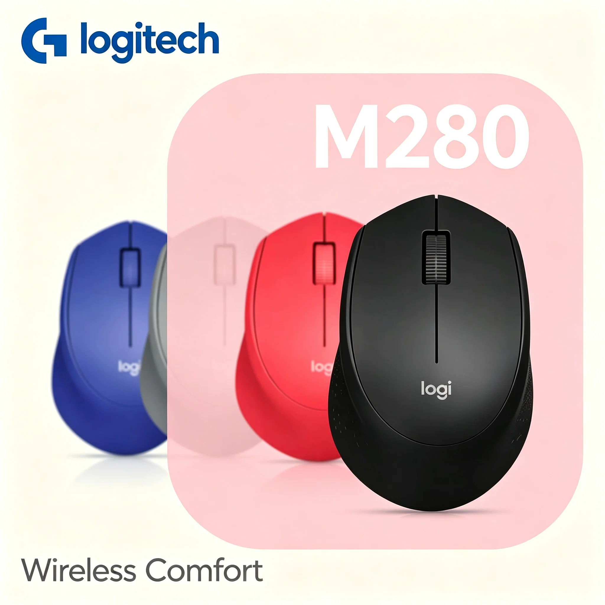 Logitech M280 2.4G Wireless Optical Mouse Easy Plug and Play Installation Multi-System Compatible Office Mice