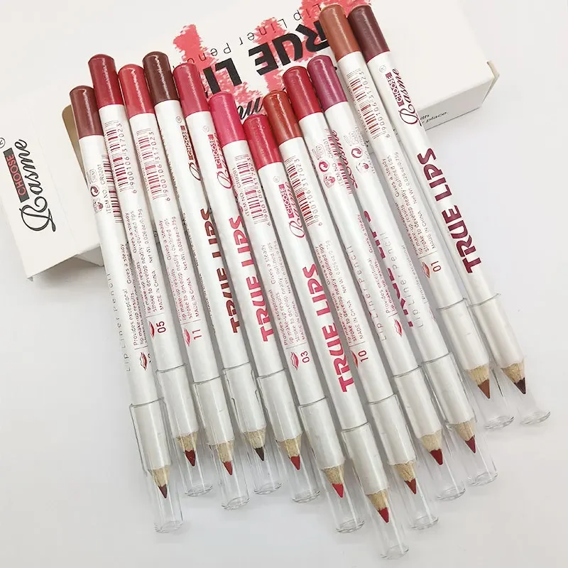 Lipstick Lip Liner Set Box Female Discoloration Resistant Hook Line Lip Pencil Matte Cameo Brown Lipstick Pen Makeup Pencil