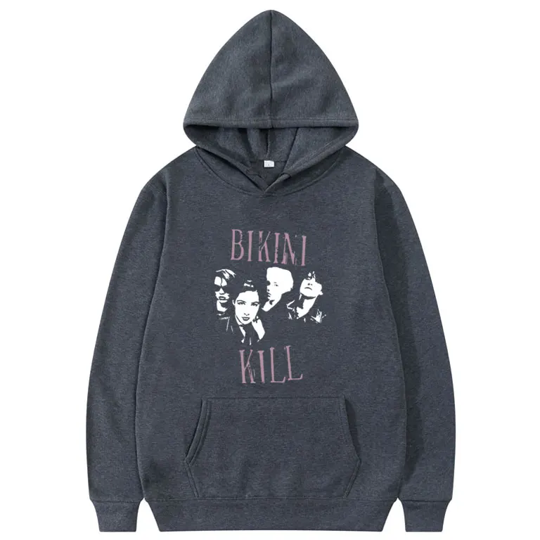 Punk Rock Band Bikini Kill Graphic Hoodie Riot Grrrl Kathleen Hanna Print Sweatshirt Men Women Fashion Vintage Oversized Hoodies