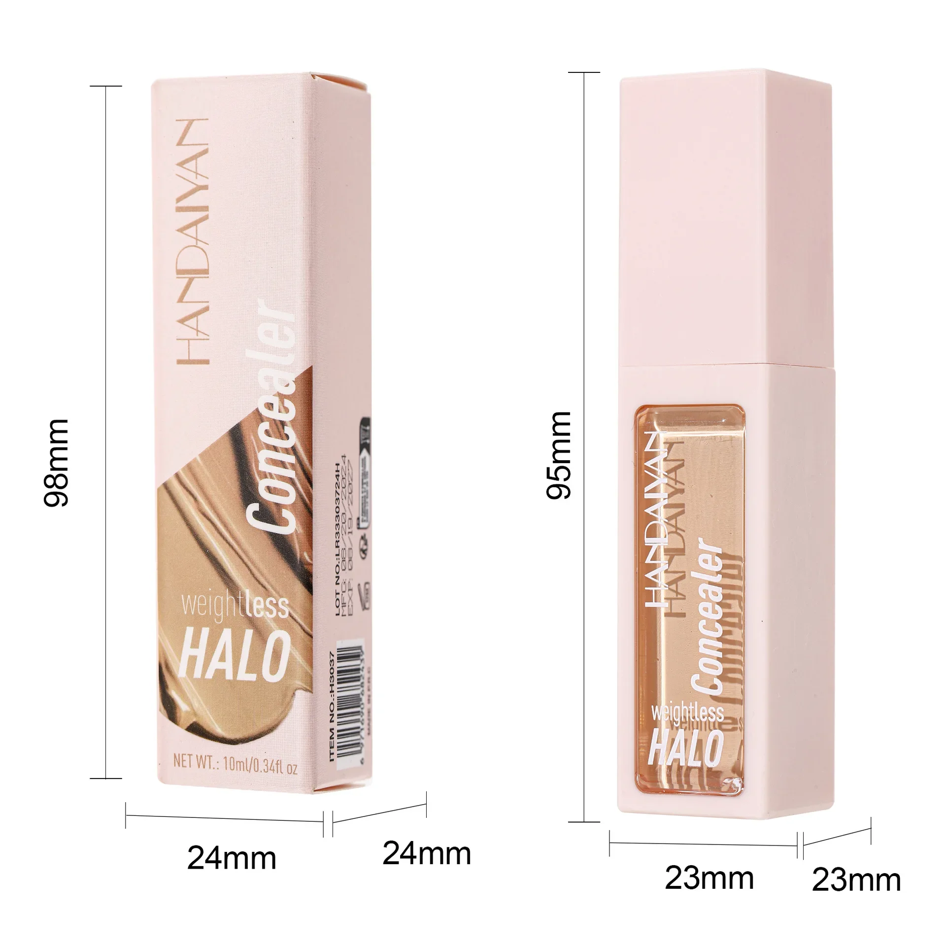 HANDAIYAN 8 Color Concealer Natural Moisturizing Texture Long Lasting Hold Makeup Cover Spots Improve Skin Liquid Foundation 10g