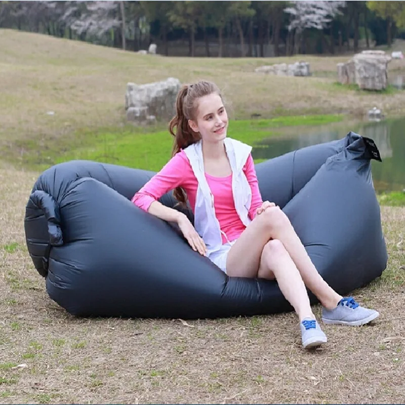 wholesale Outdoors Lazy Sofa Inflatable Lounger Air Sofa Ultralight Portable Mat Sleeping Bag Foldable Beach Camping Hiking,