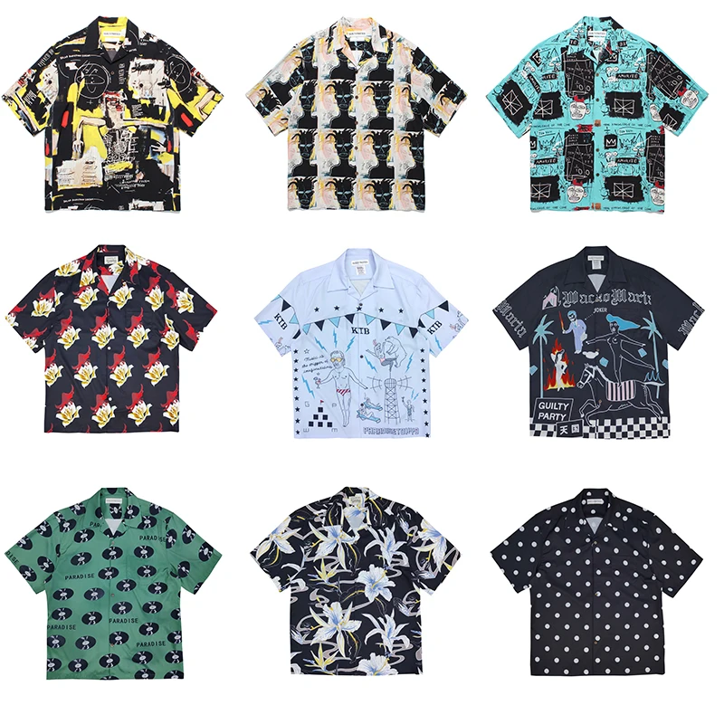 

WACKO MARIA 24JEAN-MICHEL Graffiti Hawaiian Short Sleeve Shirt