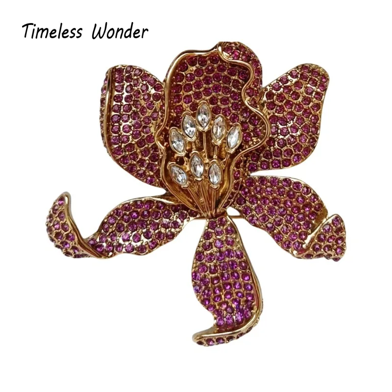 

Timeless Wonder Fancy Zircon Floral Brooch Pins for Women Designer Jewelry Runway Top Luxury Cute Rare Sweet Set Gift 3525