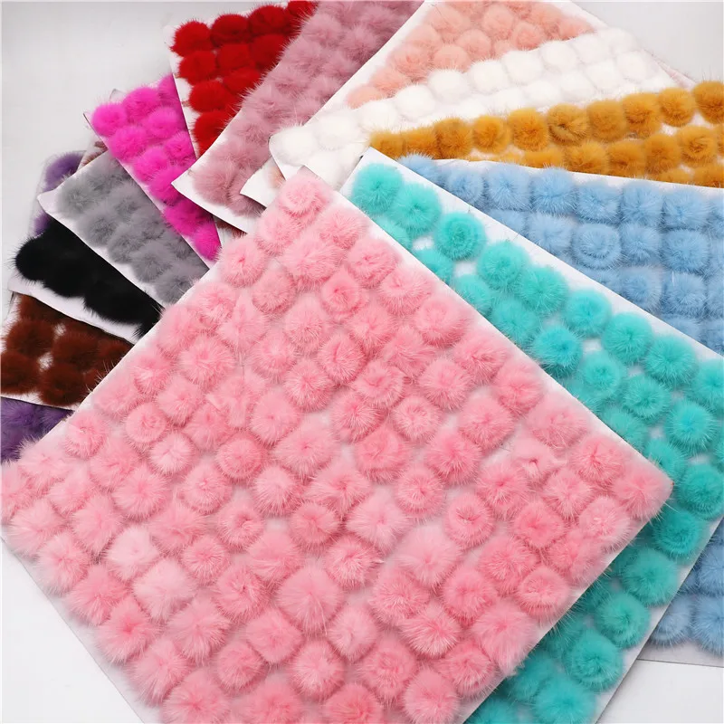 Kolorowy 3cm futrzany pompon z norek dla kobiet Czapka futrzana Pom Poms dla majsterkowiczów Biżuteria Czapki Czapki do dzianiny Czapka Akcesoria