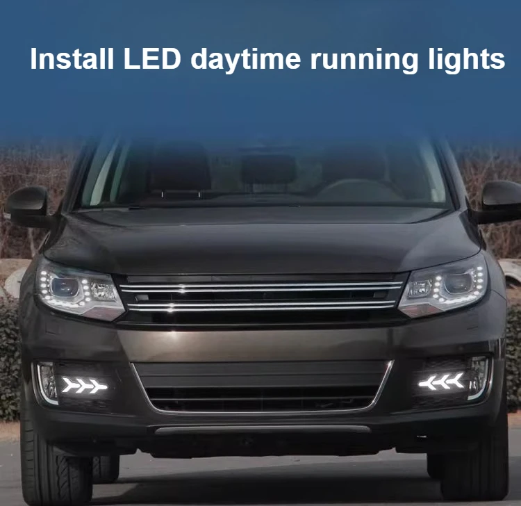 لفولكس واجن تيجوان 2013 2014 2015 2016 2017 LED النهار تشغيل ضوء تعديل ضوء الزخرفية #2