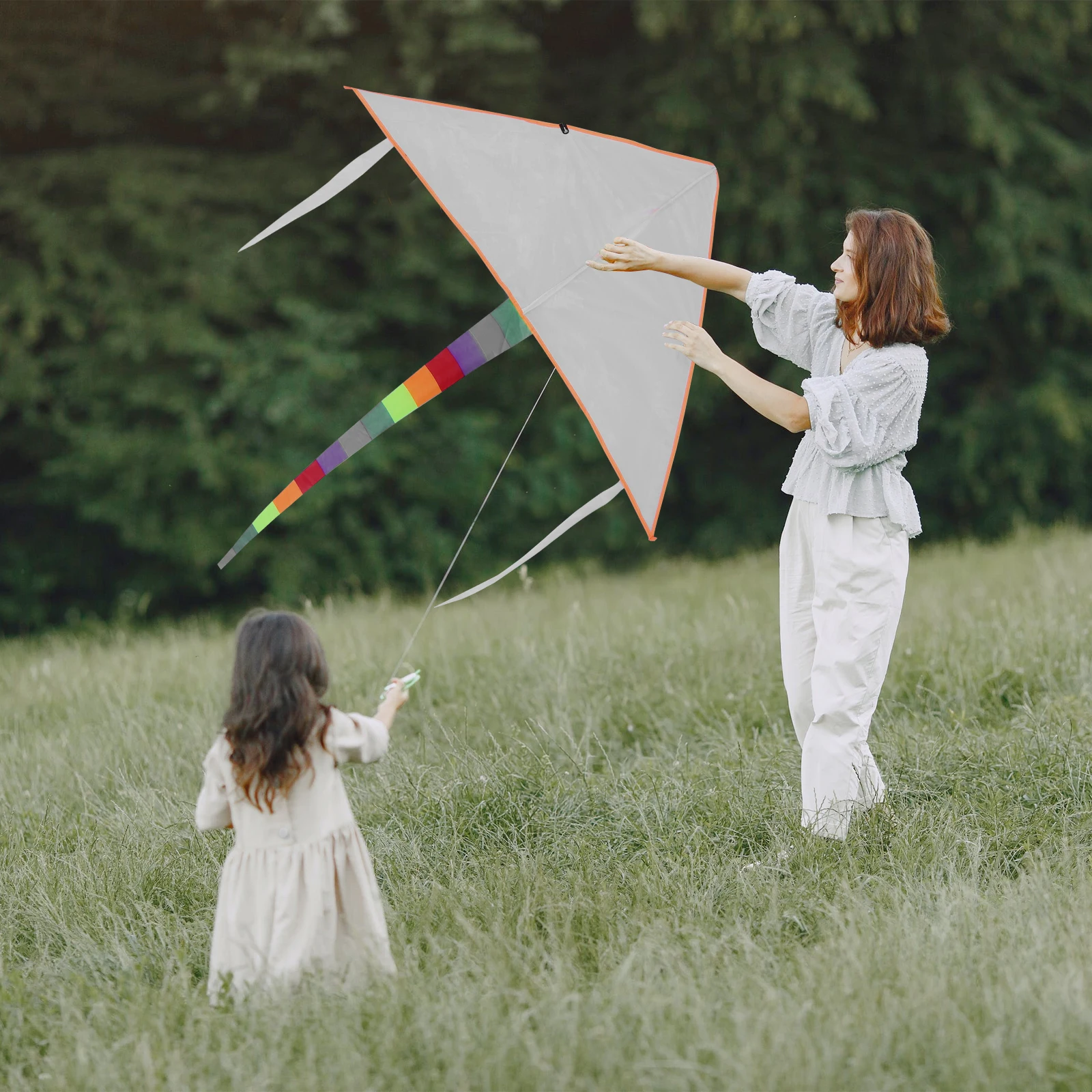 

Blank Kite For Kids White Polyester Kite With Line Activity Kit