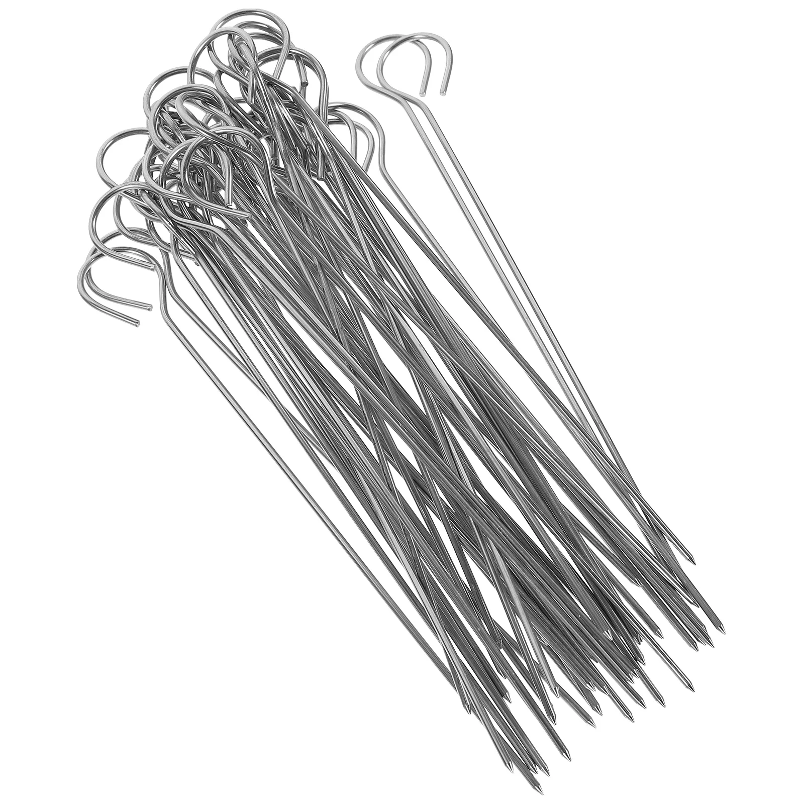 

50pcs Stainless Steel Bbq Skewers Reusable Grilling Sticks For Meat Vegetables Roast Turkey Outdoor Grill Party Barbecue