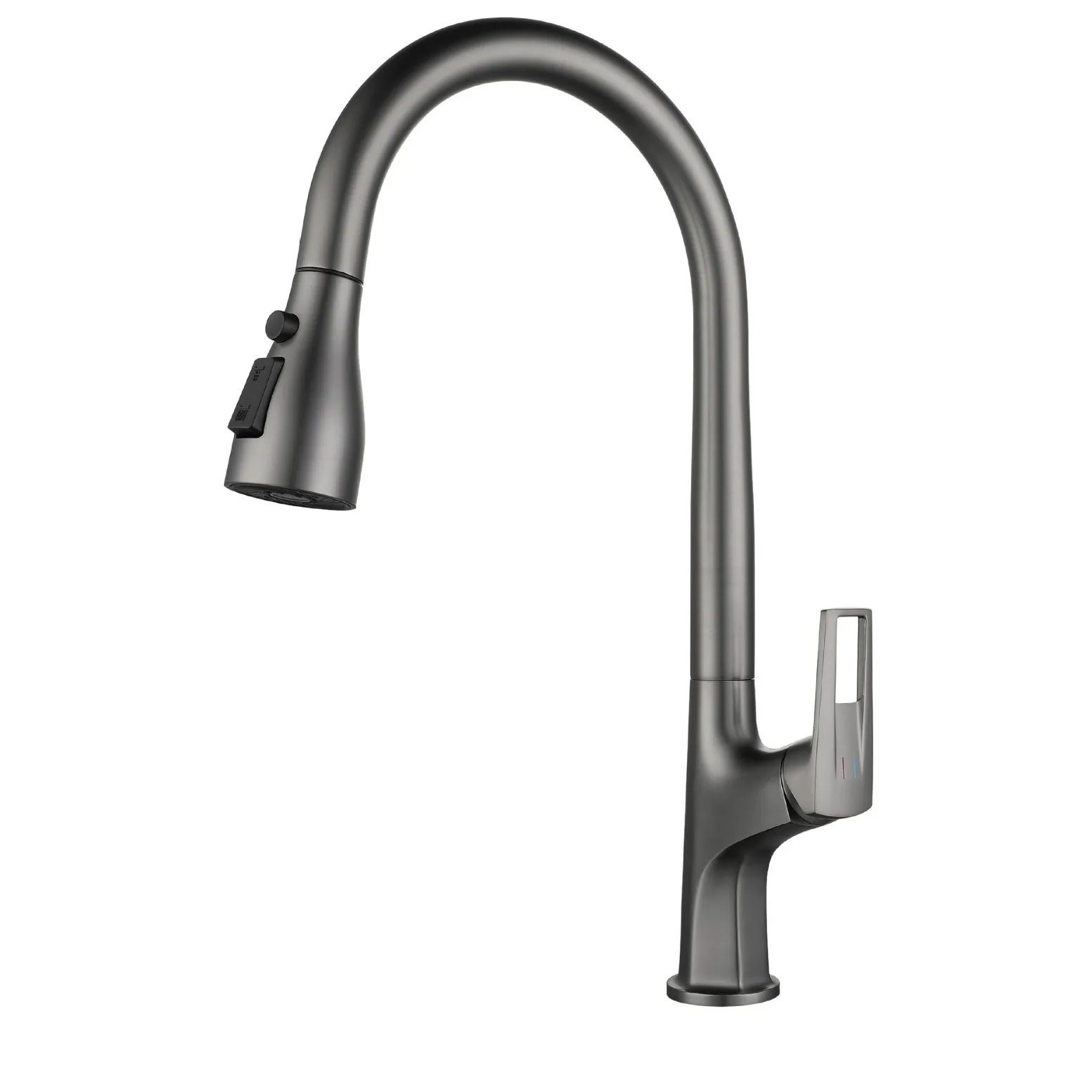 

Выдвижной тип, смеситель для кухни, пистолет-серый, смеситель для горячей и холодной воды с одним отверстием 360° ° вращающийся двухрежимный выход воды