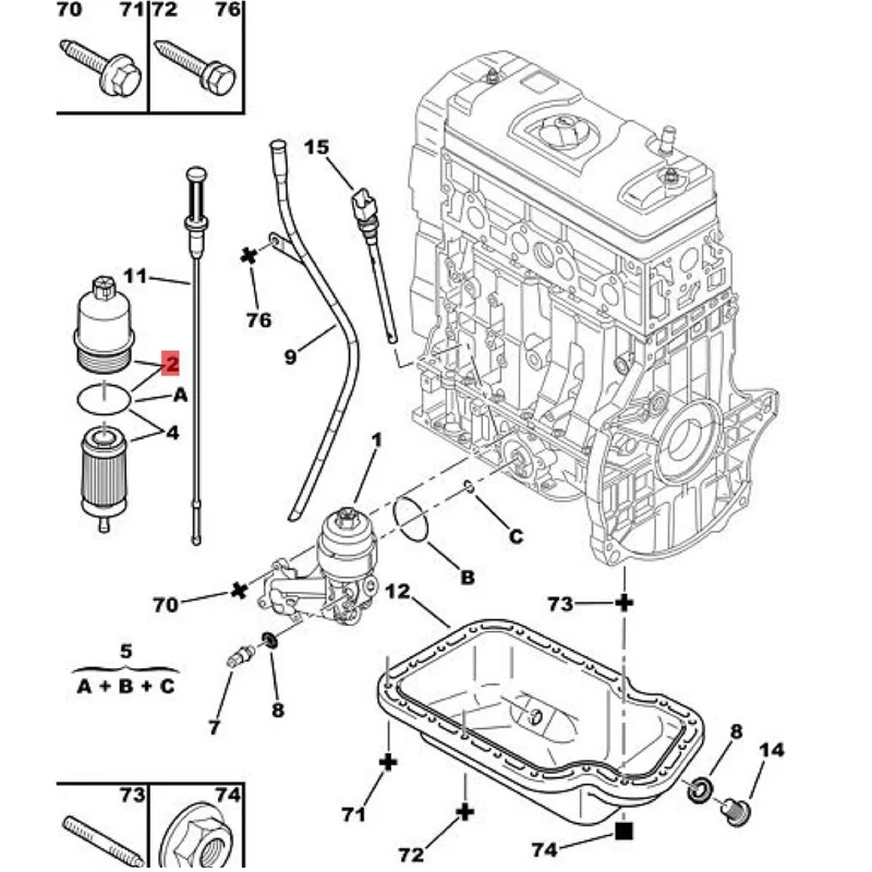 For Peugeot 206 207 208 307 308 408 301 2008 3008 For Citroen C2 C3 C4 C5 C8 1.6 16v Car Oil Filter Cover 1103L7 F01.115.00