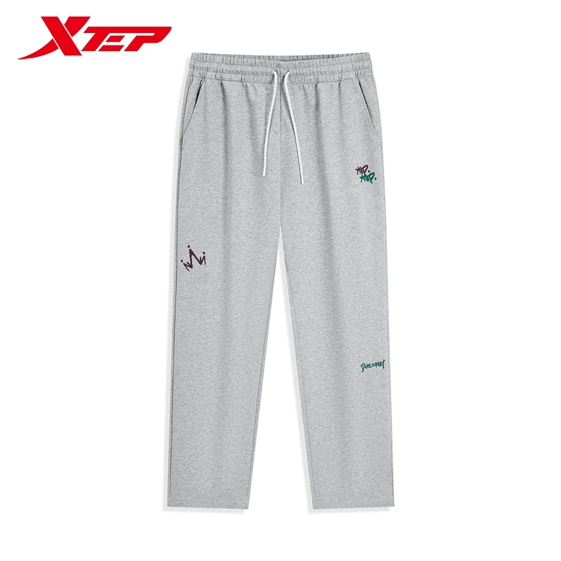 Xtep Knitted Trousers For Men 2024 Autumn Fashion Versatile Street Style Sweatpants  Loose Life-style Bottoms 876329630083