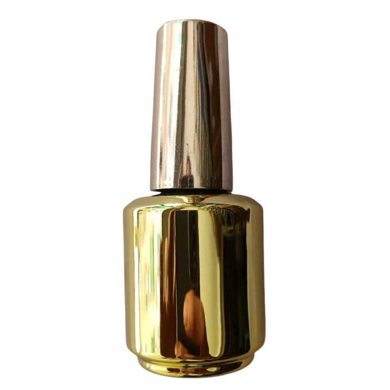 15 ml gouden ronde en zilveren vierkante glazen nagellak lege flessen hervulbare nagelgellakcontainers met borsteldop