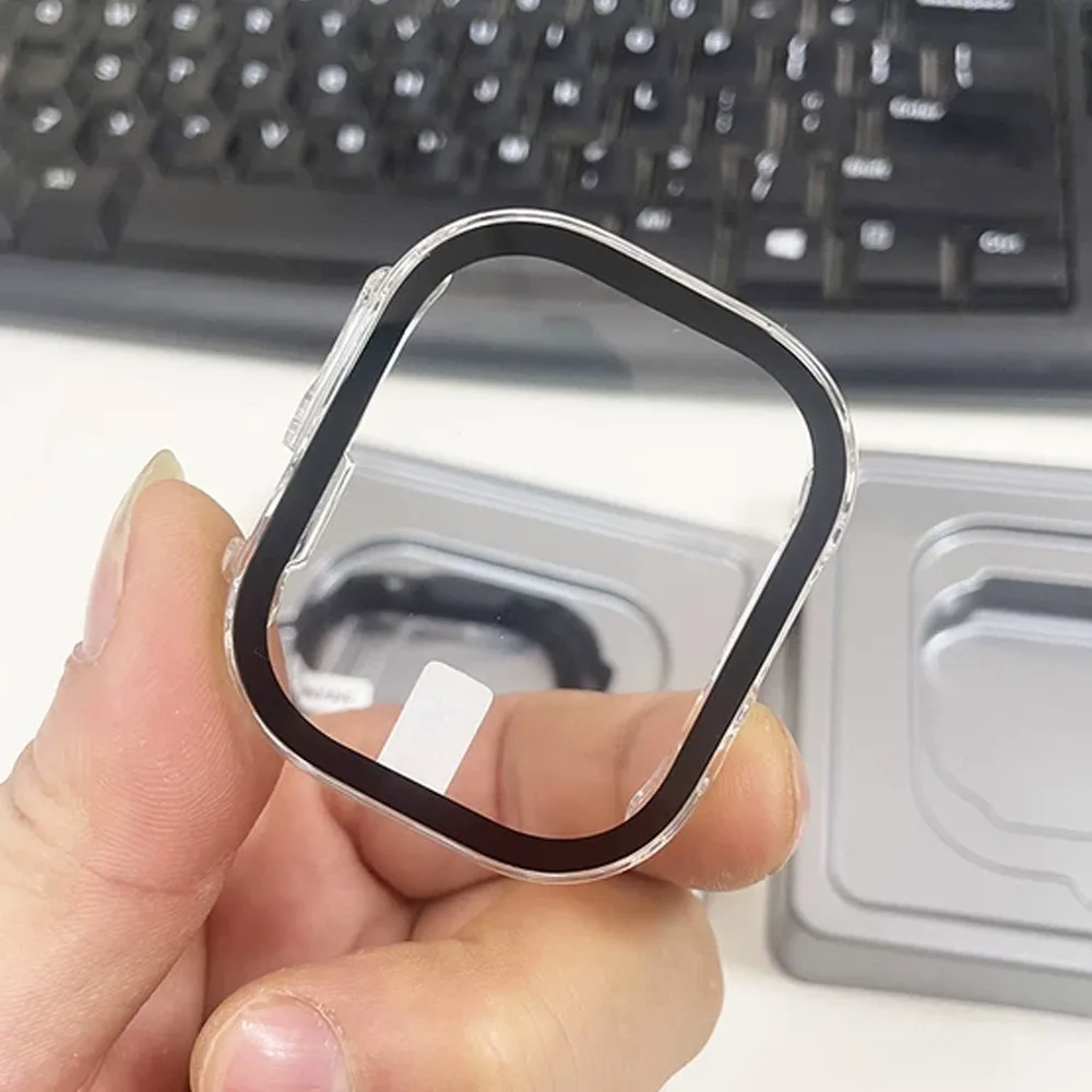 Abdeckung für Apple Watch Ultra 2 3 49 mm Gehäuse Zubehör PC stoßfeste Stoßstange + gehärtetes Glas Displayschutzfolie iWatch Ultra 2 3 49 mm