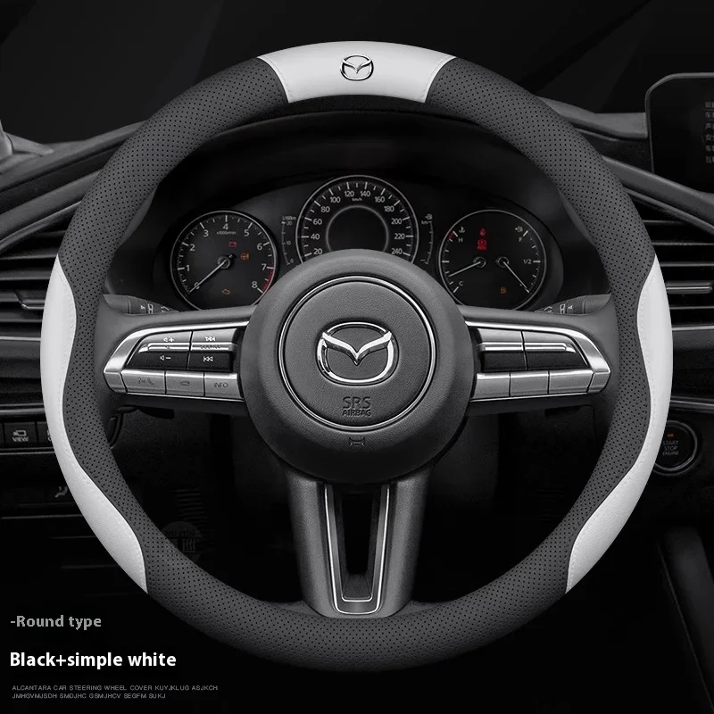

Mazda 3 5 6 SKYACTIV Axela Atenza CX30 CX50 CX5 CX7 CX8 CX9 MX5 RX8 BT50 Leather Anti-slip Car Steering Wheel Cover Accessories