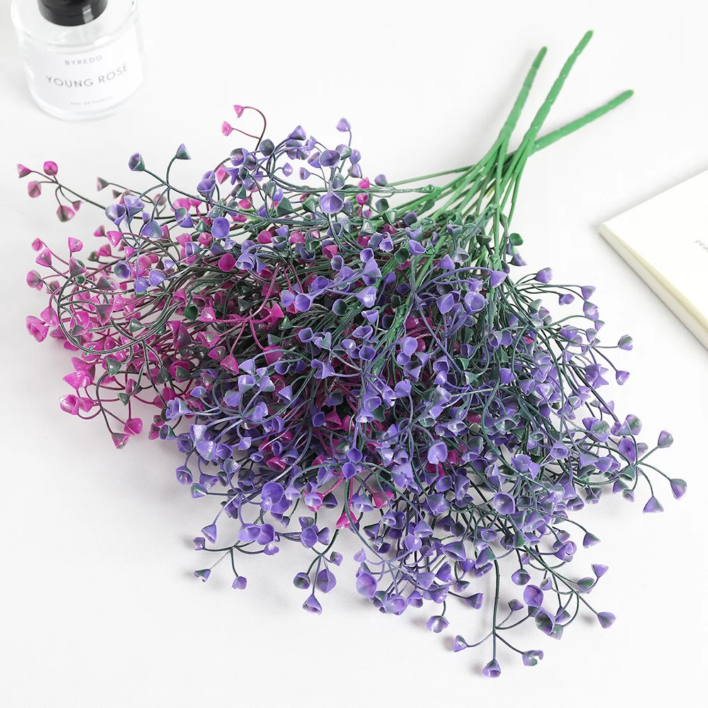1/3 Peças Buquê de Plantas Artificiais Lavanda Flores Falsas para Decoração de Casa, Quarto, Jardim, Casamento, Decoração Externa, Vasos DIY e Ornamentos