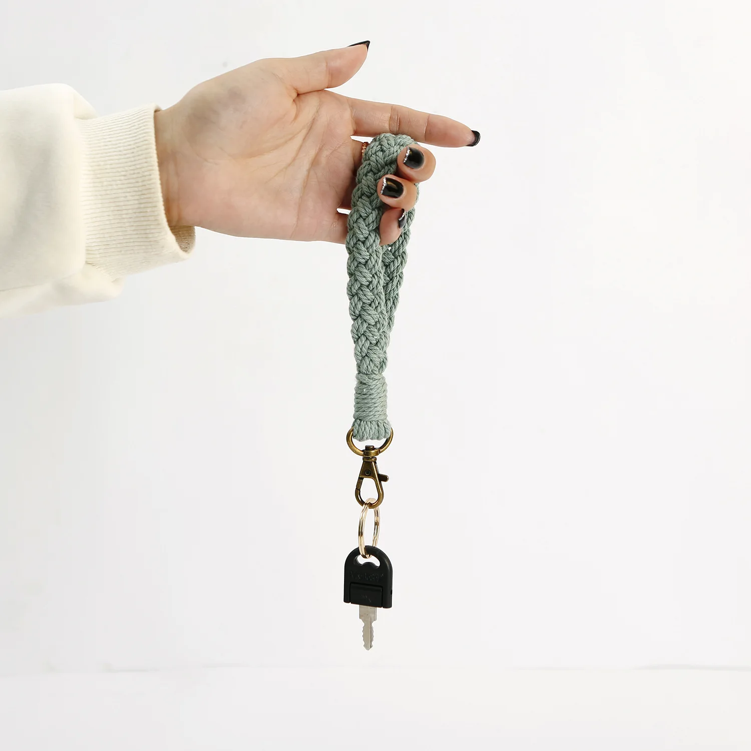 Handwoven Keychain Pendant Accessories DIY Cotton Rope Pendants Crochet Key with Pendant Phone Charm Strap Phone Lanyard