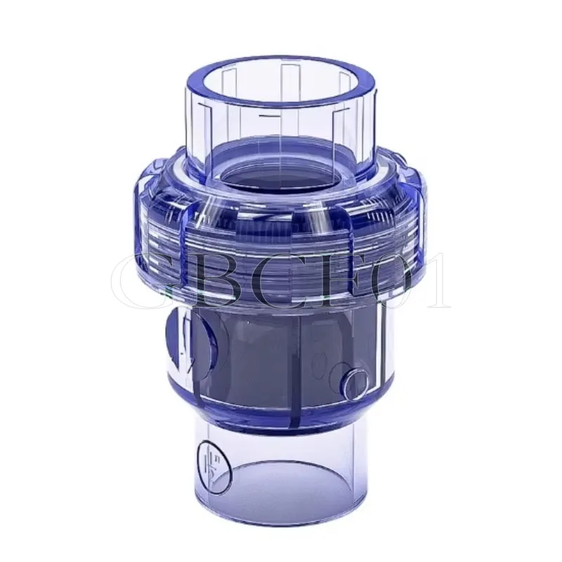 Single Union Check Valve PVC Blue Transparent Ball Valve Plastic Hose Valve Aquarium Fish Tank Tube Fittings Garden Irrigation