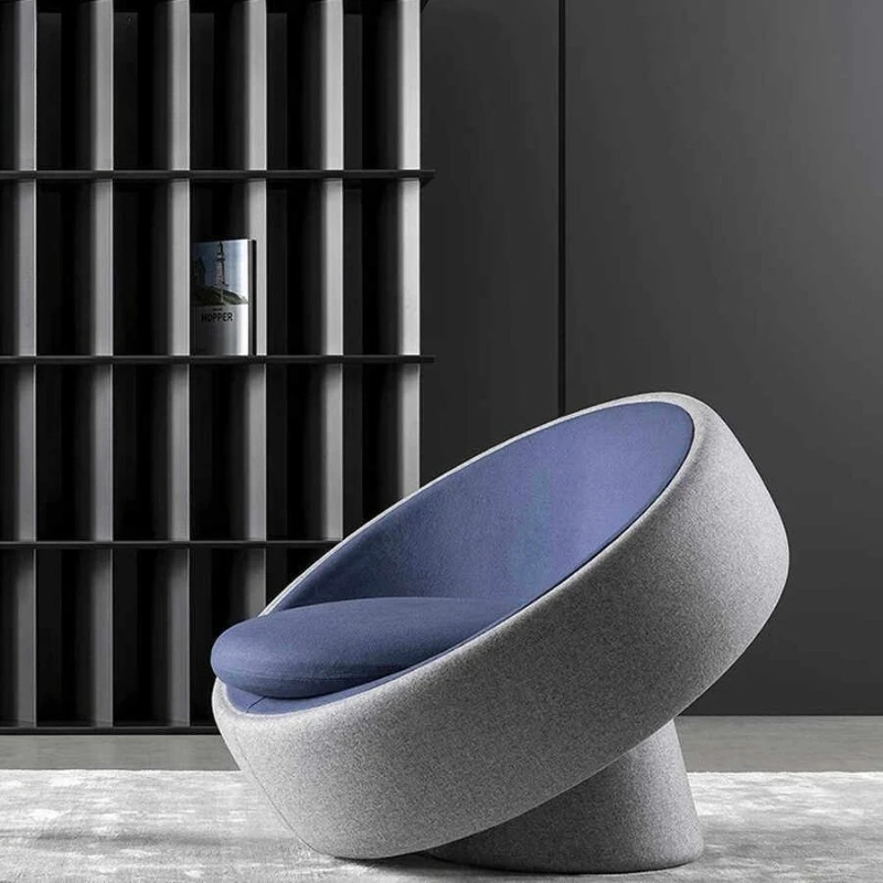 Modern minimalist style high-end single chair moon hemisphere lazy sofa sponge support leisure chair