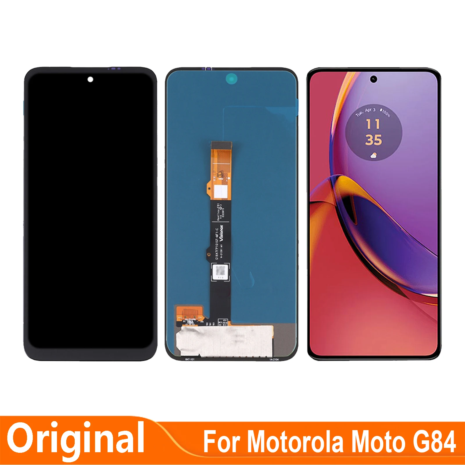 For Motorola Moto G84 XT2347, XT2347-1, XT2347-2 OLCD Display Touch Screen Digitizer Assembly Parts