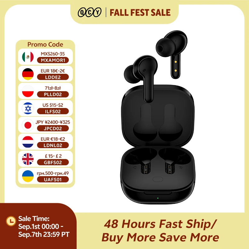 Image of QCY T13 Wireless Smart Kopfhörer BT 5,1 TWS Kopfhörer 4 Mic ENC HD Rufen Headset Touch Control Ohrhörer Lange Standby 40H