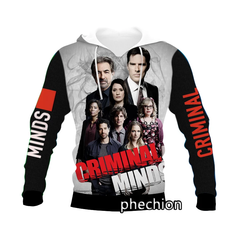 

phechion New Fashion Men/Women Criminal Minds 3D Print Long Sleeve Hoodies Casual Hoodies Loose Sporting Pullover A145