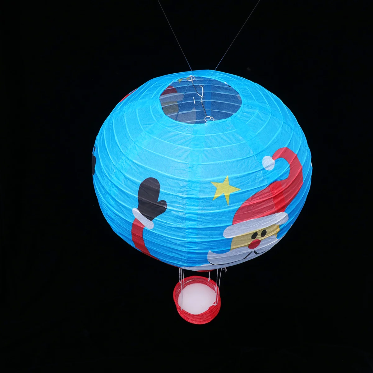 

5Pcs Christmas Paper Foldable Hot Air Round Hanging Lamp Party Decoration Indoor Outdoor Festival