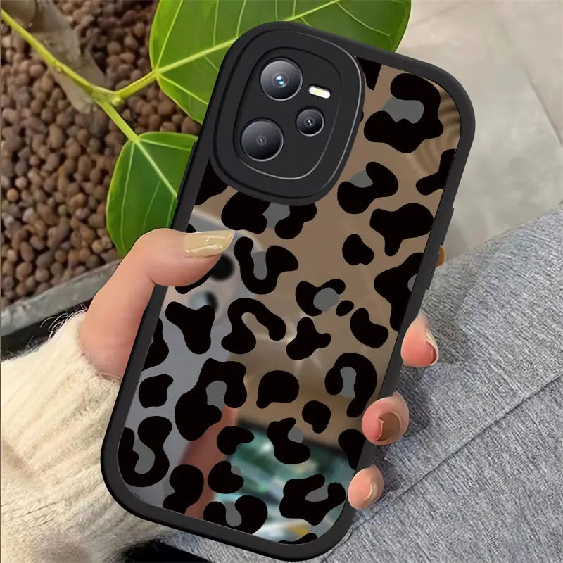 Мягкий силиконовый зеркальный чехол для OPPO Realme C30 C12 C31 C15 C25Y C20 C11 C33 C25 C35 C53 C55 C21Y C20A Чехол с леопардовым принтом