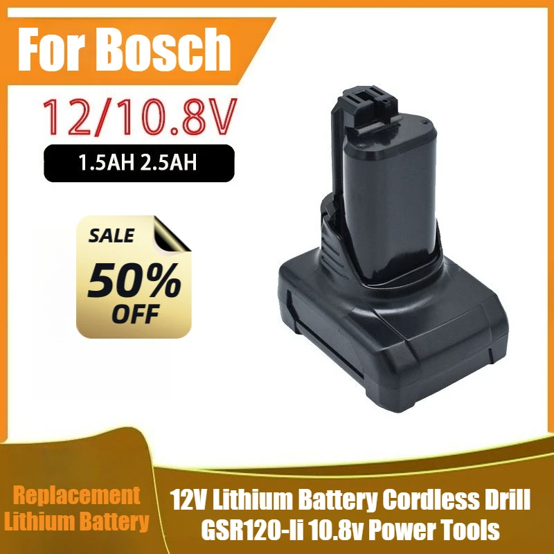 

For Bosch 12V Lithium Battery Cordless Drill GSR120-li 10.8v Power Tools