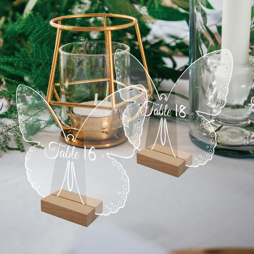 

10Sets Transparent Acrylic Butterfly Shape Table Signs Decorative Reserved Seating Signs Wedding Banquets Parties