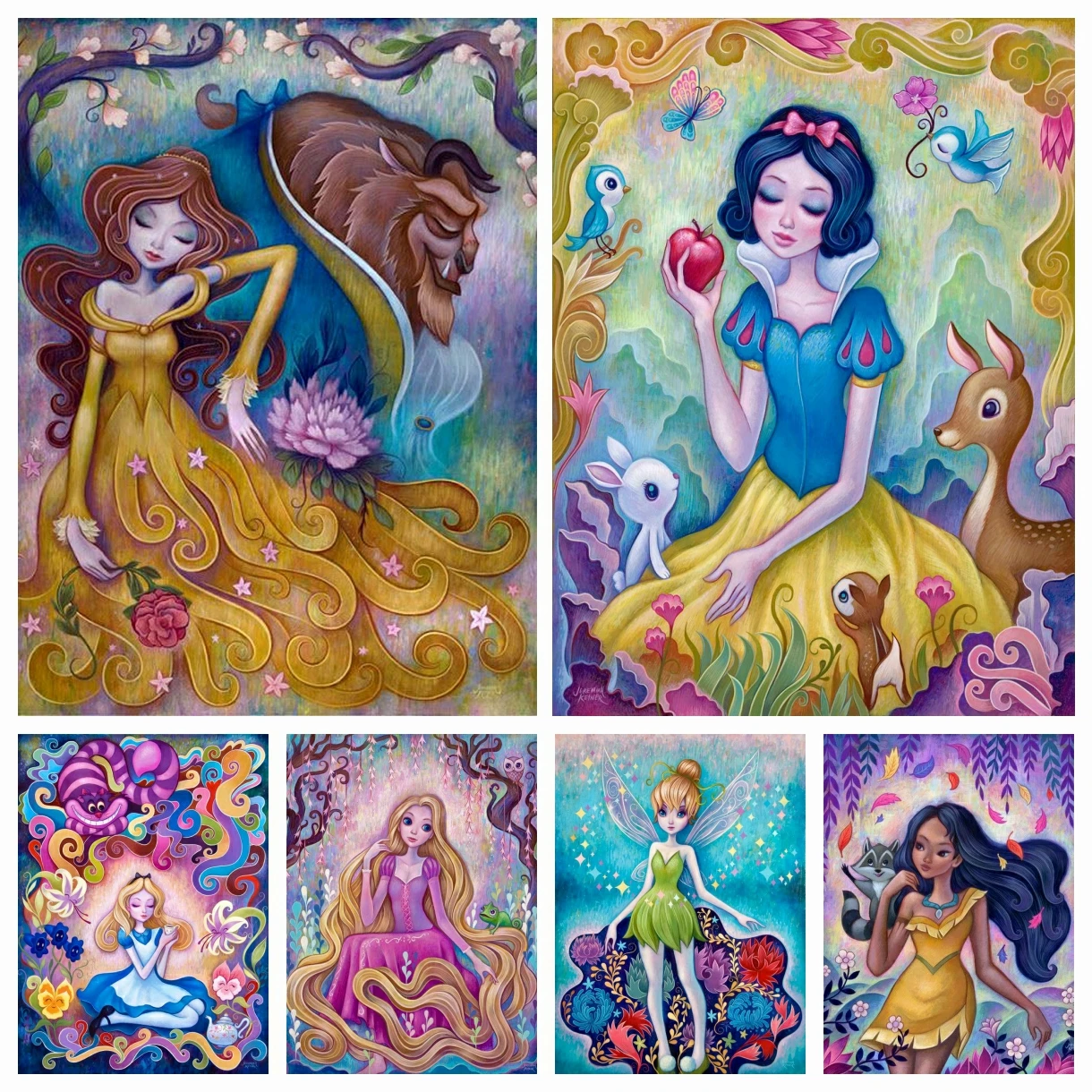 

Disney Princess Elf 5D DIY Diamond Painting Mosaic Fantasy Cartoon Square Round Cross Stitch Rhinestones Embroidery Home Decor