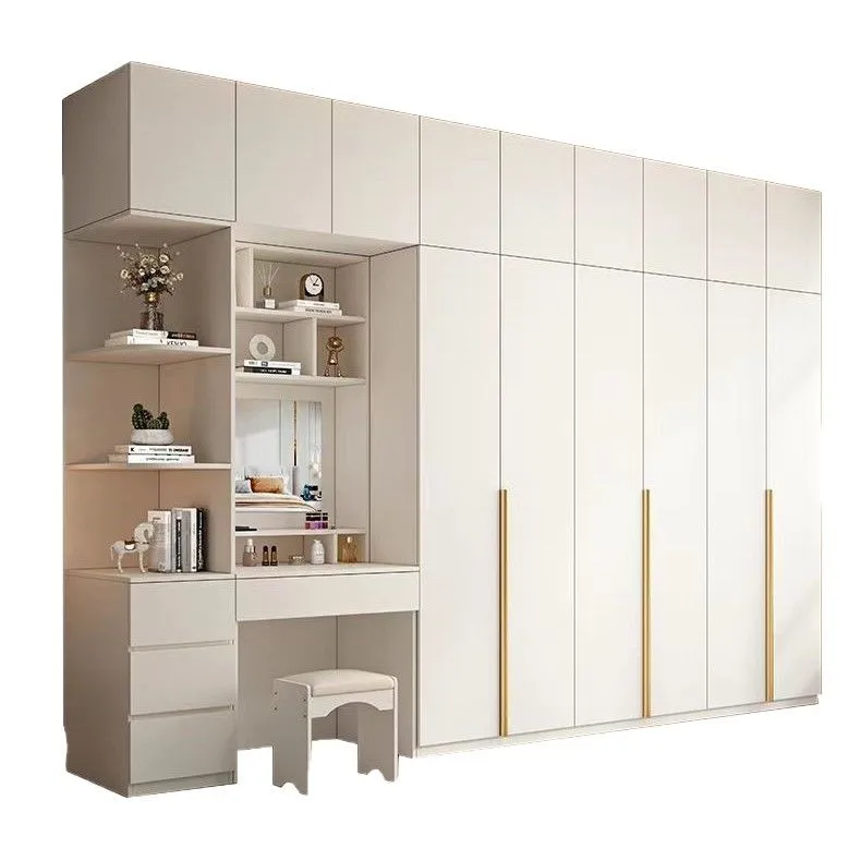 Solid wood wardrobe home bedroom modern simple new European pine board white
