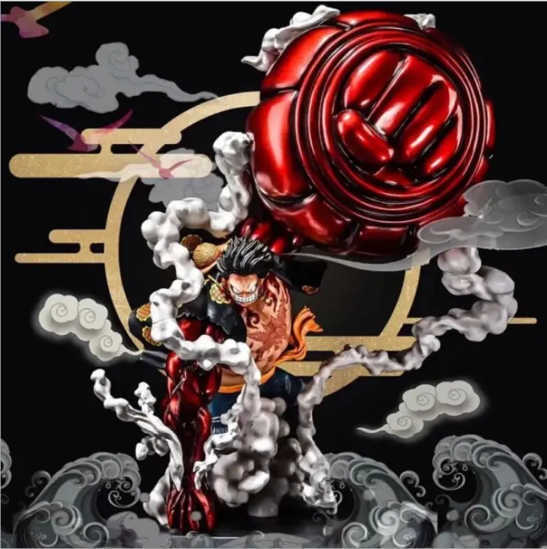 One Piece Monkey D Luffy Gear 4 Snake Man Bounce Man Large Statue Model Big Size Ornament Collectible Anime Figure Gift for Fans