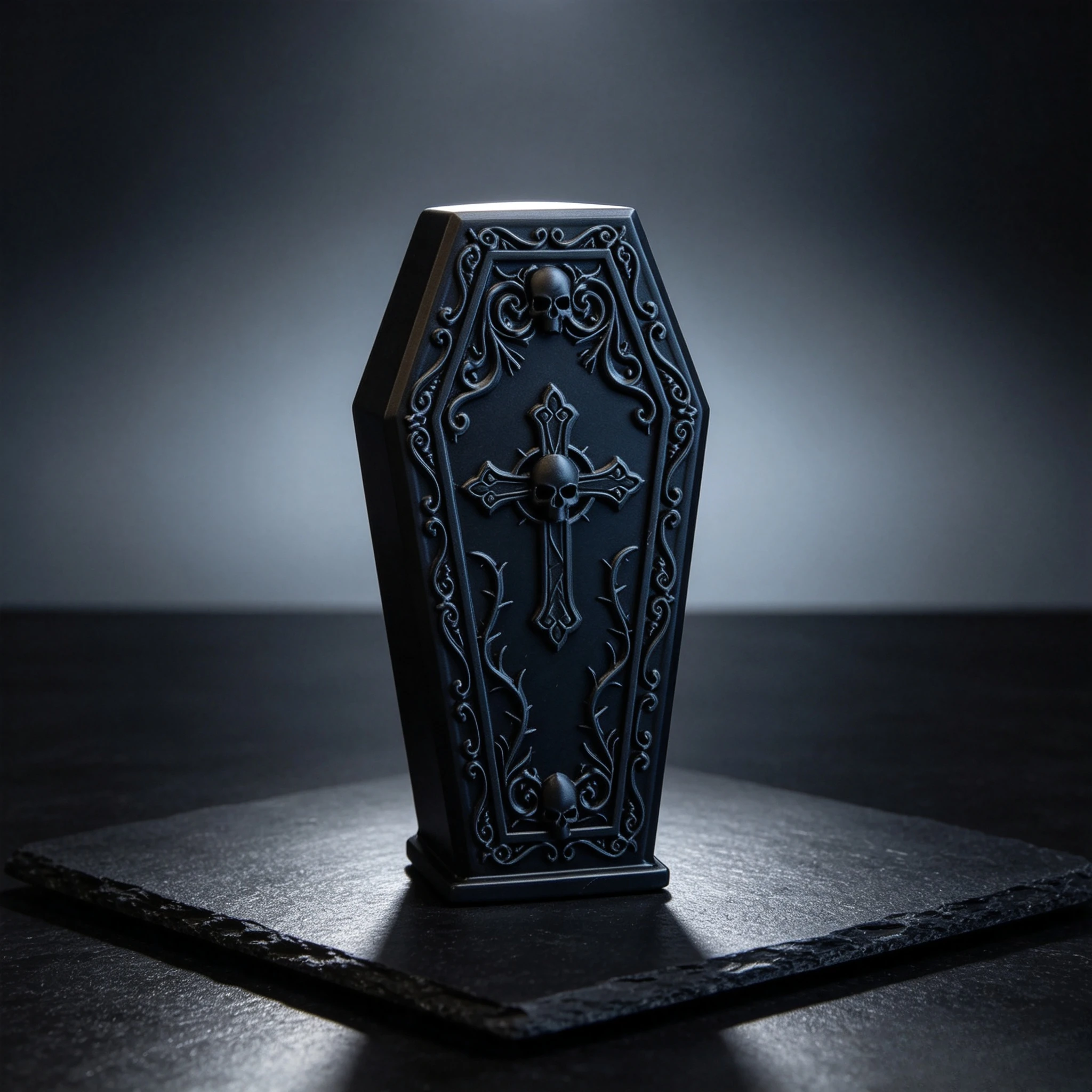 Gothic Skull Coffin 3D Printed Vase Dark Aesthetic Desktop Decor Home Living Room Ornament Gift Unique Halloween