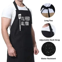 Fashion Print House Kitchen Restaurant Cooking Chef's BBQ Man Woman Adjustable Neck Hanger Cleaning Father's Day Dad Gift Apron