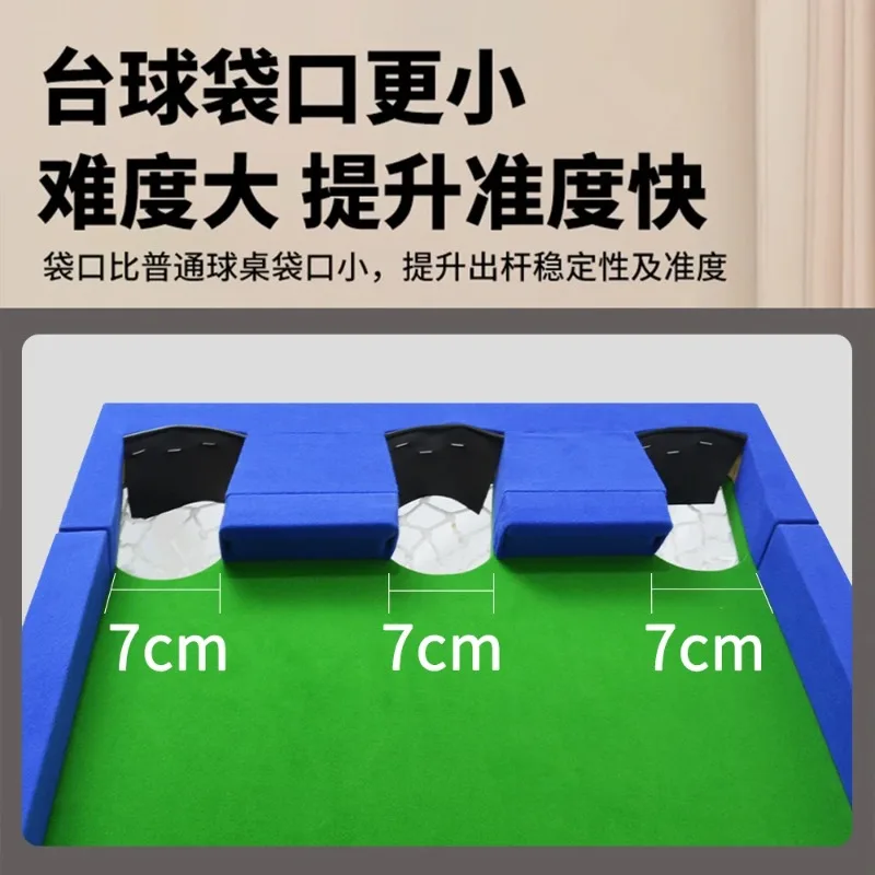 【Hot】Five Points Pool Table Home Training Snooker Pocket Wooden Hole Foldable Iron Legs Playing