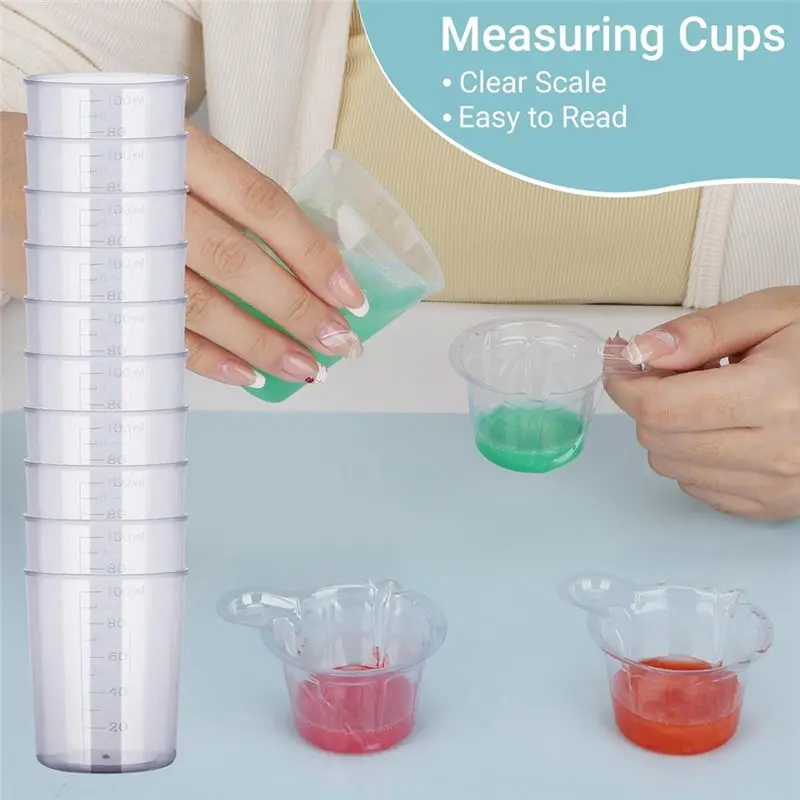 ABMI-Epoxy Resin Tool Kit, 20Pack Plastic Graduated Cups, 200 Pack 40Ml Disposable Measuring Cups,10 Pack 15Ml Droppers,