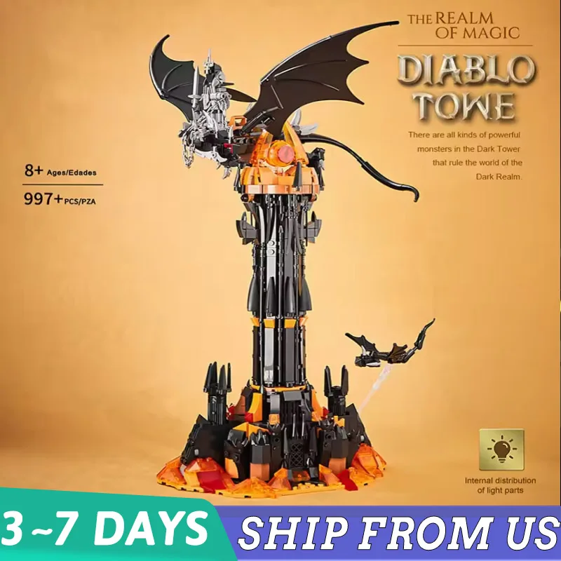 DIY Magic Dark Tower Building Blocks Creative MOC Technical Assembly Bricks STEM Educational Kit Gift for Adults Kids Christmas