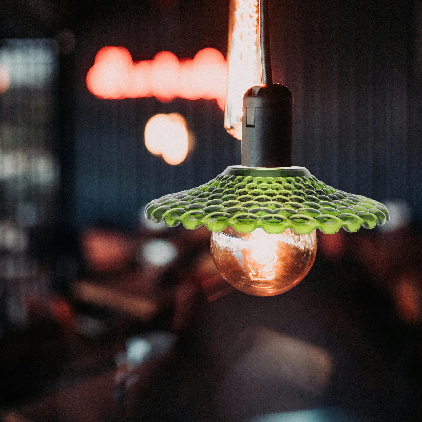 

Ретро-зеленый стеклянный плафон для лампы, плоский круглый подвесной светильник для гостиной, столовой, напольный декоративный светильник