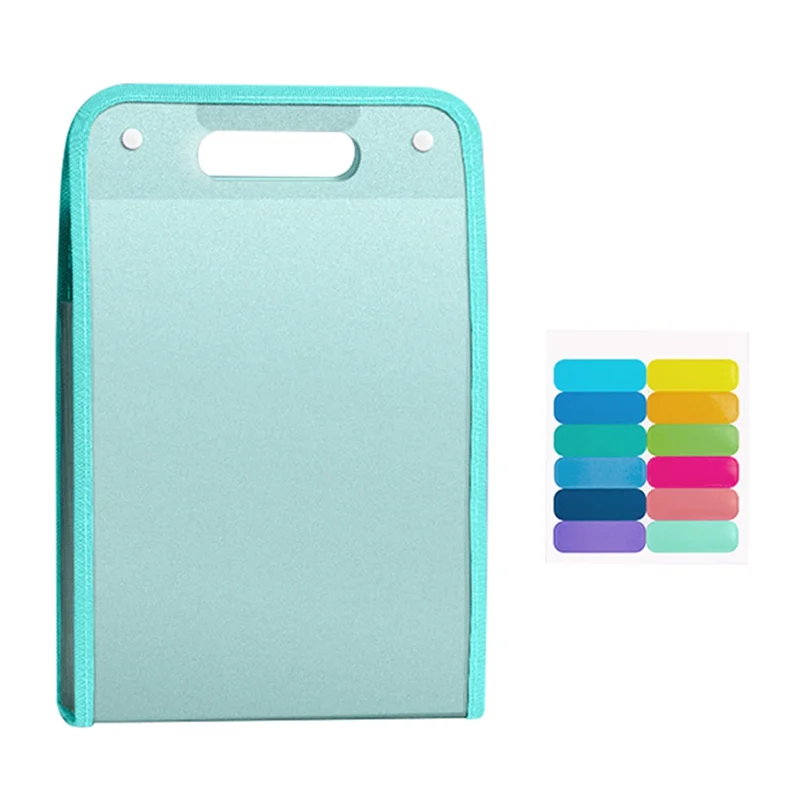 4Pcs A4 File Folders, Vertical A4 File Organizer With Handle With Portable 13 Pockets For Student, Business Easy To Use