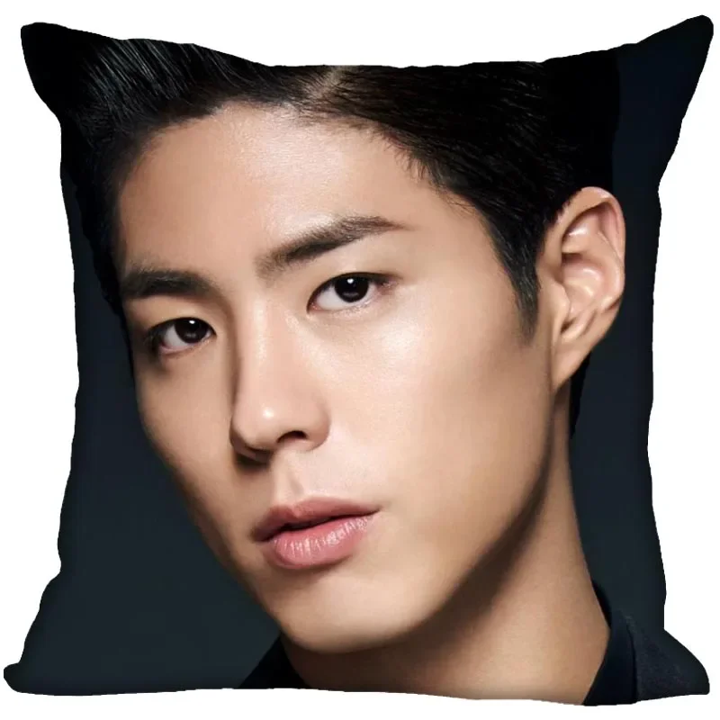 Funda de almohada decorativa KPOP Star Park Bo Gum para el hogar, fundas de almohada con cremallera Invisible, 45x45cm, 0508