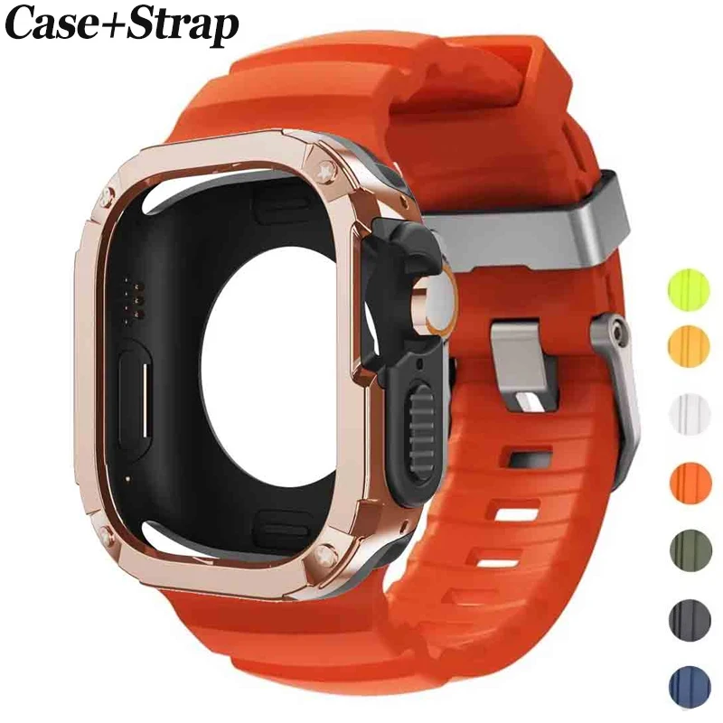 HOT Silikonarmband + TPU PC-Gehäuse für Apple Watch Ultra 3 2 1 49mm für iWatch Series 11 10 46mm Armband Iwatch 9 8 7 6 5 4 45mm 44mm