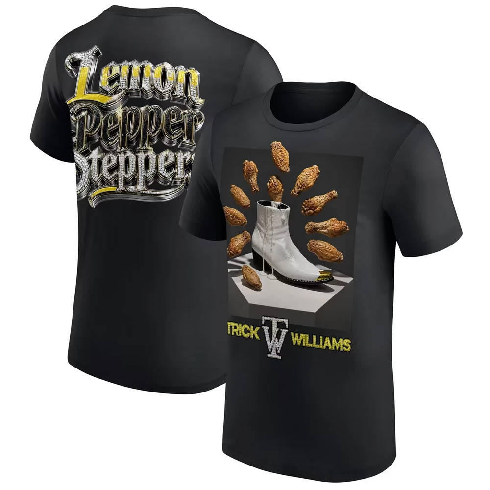 Men's Trick Williams Lemon Pepper Steppers T-Shirt 3D Print Wrestling Sports Quick Dry Short Sleeve Daily Casual T-Shirts 5XL