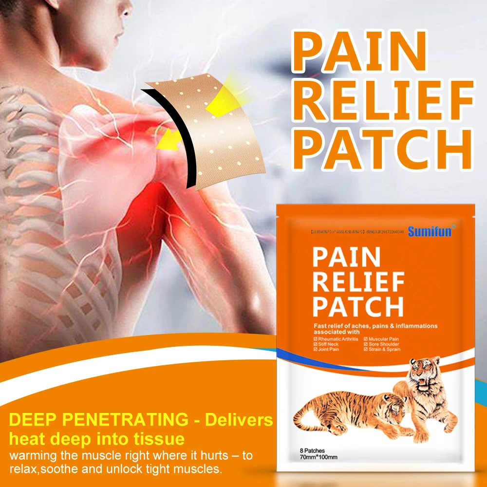 8/16/24/40Pcs Sumifun Tiger Patch ทางการแพทย์ Back Pain Joint Power ความร้อนปูนปลาสเตอร์เข่ากล้ามเนื้อไหล่ Body สติกเกอร์จีนยา