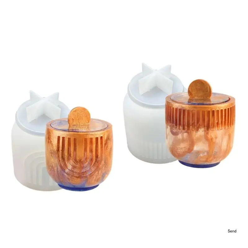 Striped Storage Jar Mould Jewelry Box Moulds Resin Mold Storage Container Molds