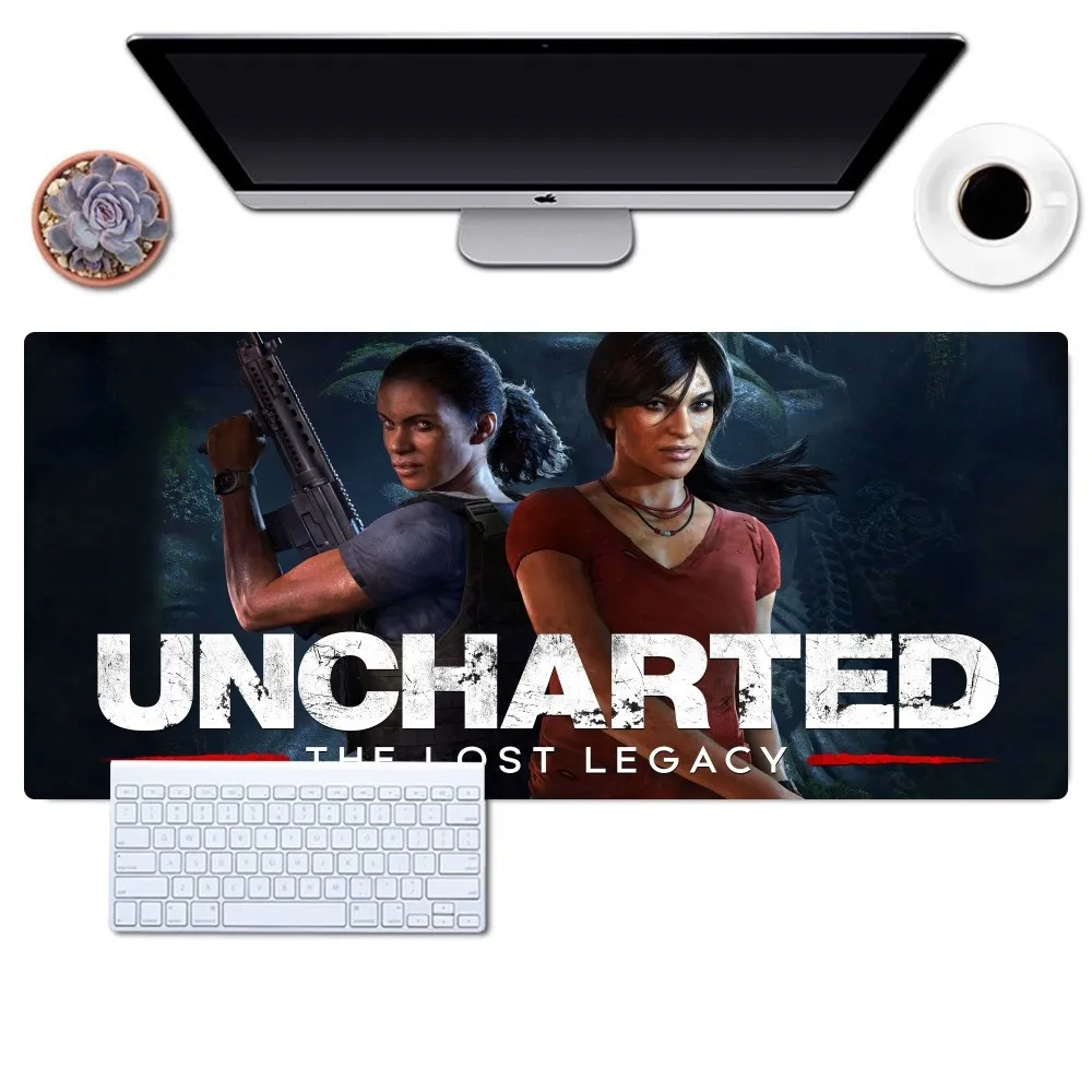 Uncharted 4 The Lost Legacy Game Mousepad Gaming Office Desk Pads Large For Computer Non-slip Lockedge Mouse Pad