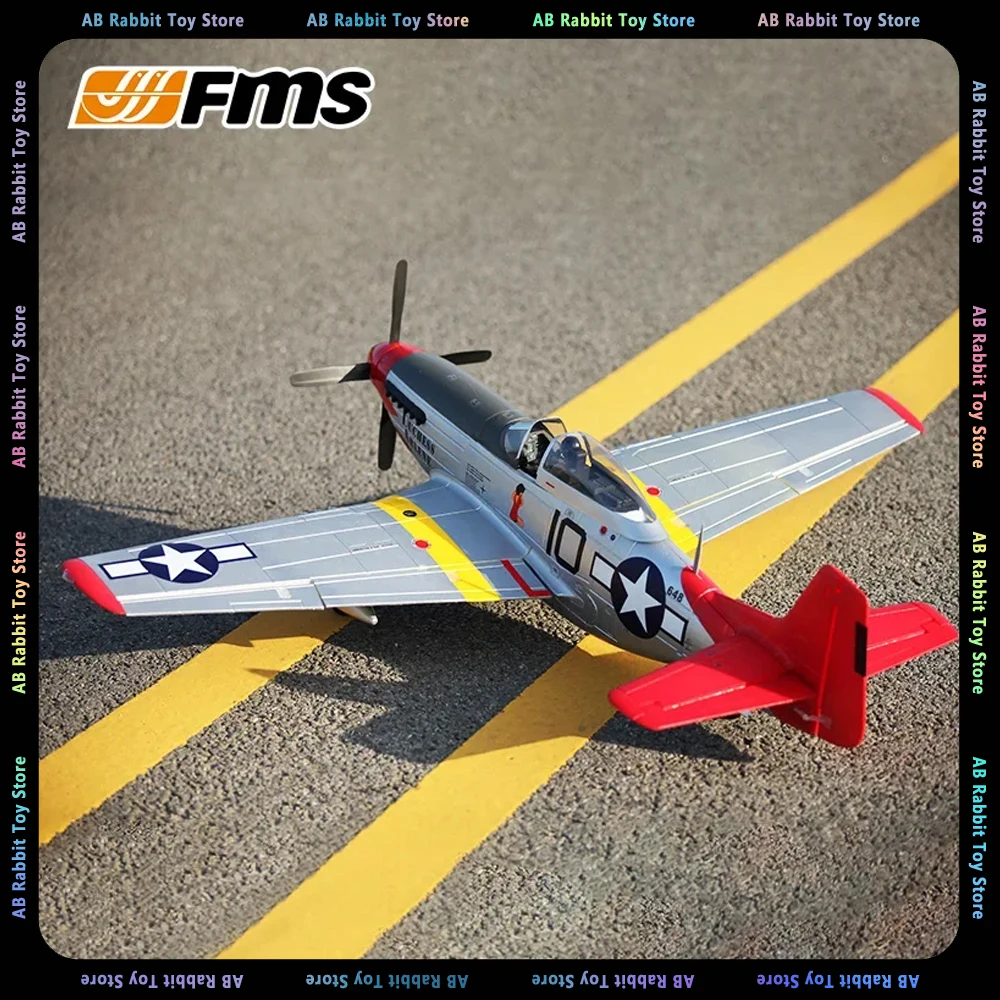 

Fms1450mm P-51D Red Tail V8 Upgraded Rc Remote Control Model Aircraft Fixed Wing World War Ii Similar To Real Collection Gifts