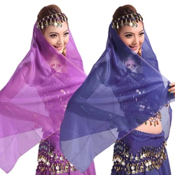 Belly Dancing Chiffon Scarf Women Stage Performance Props Female Show Costumes Solid Color Dance Headband Scarfs