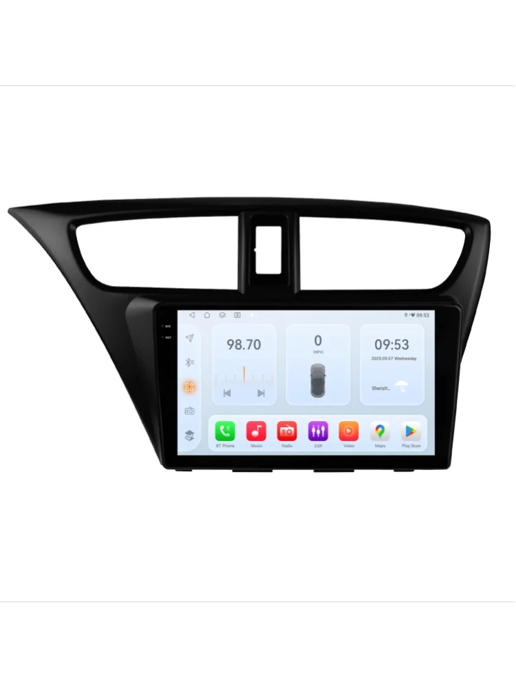 OSSURET – szybka dostawa, 9-calowy, 2-DIN, system Android 15, ośmiordzeniowy procesor, 6115, GPS, radio samochodowe do Hondy CIVIC 9 (2012–2017), jednostka centralna, 4G, bezprzewodowe CarPlay, — 2