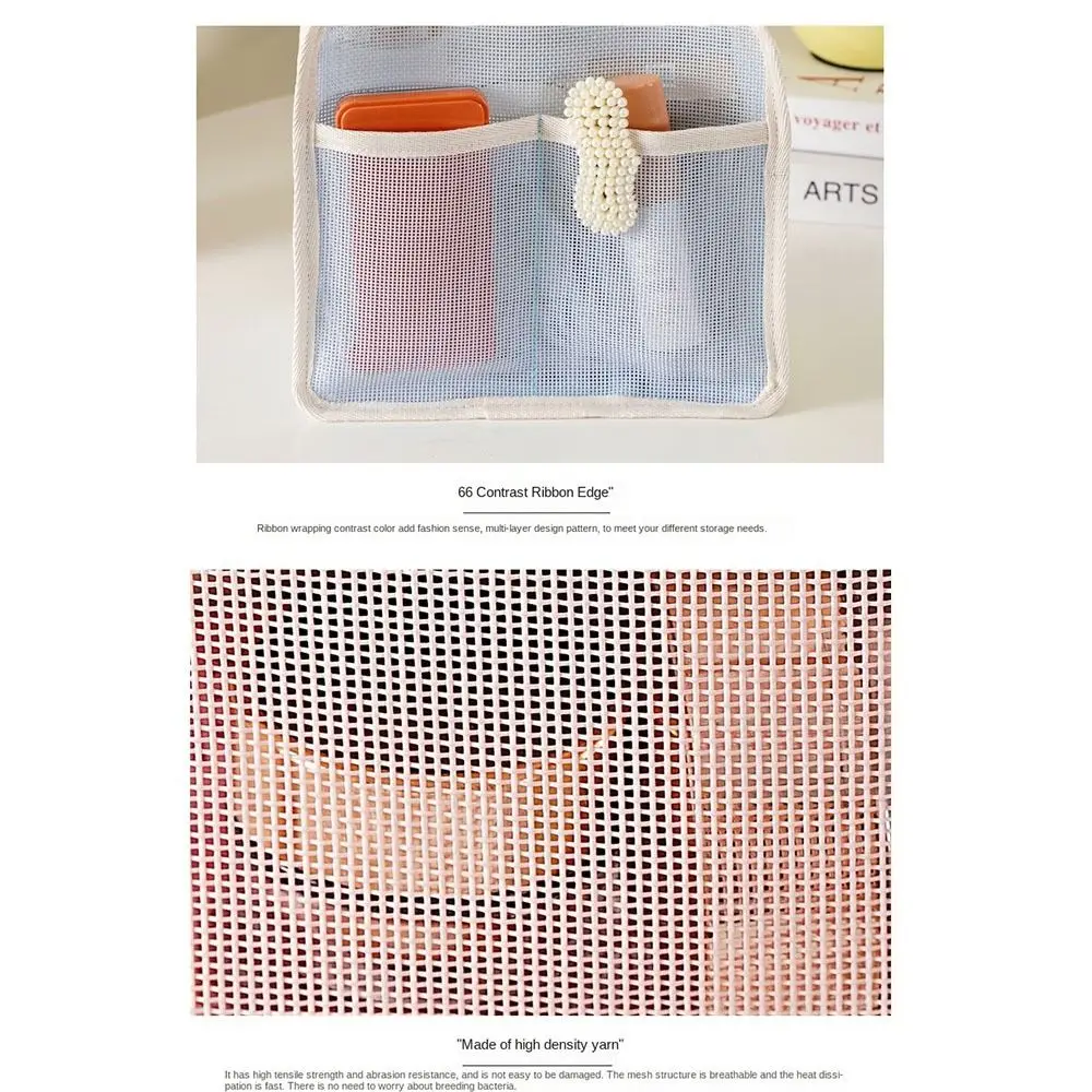 

3Pcs/set Large Capacity Mesh Cosmetic Bag Transparent Lightweight Transparent Makeup Pouch Handheld Visibility