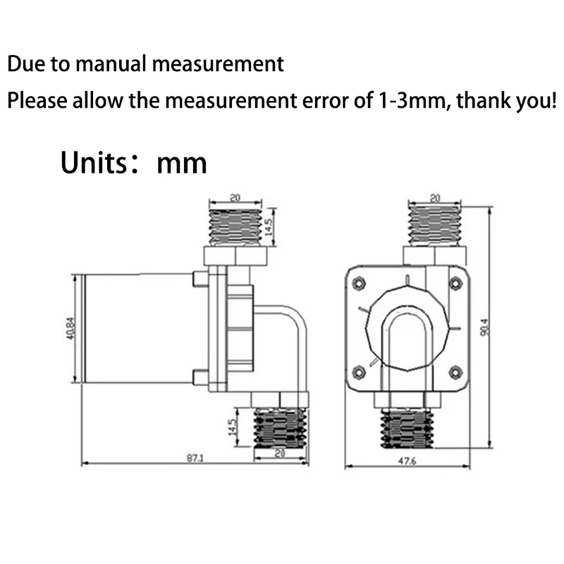 DC6V-12V DC Brushless Water Pump 900L/H Silent 4 Points Threaded Solar Water Heater Shower Floor Heating Booster Pump